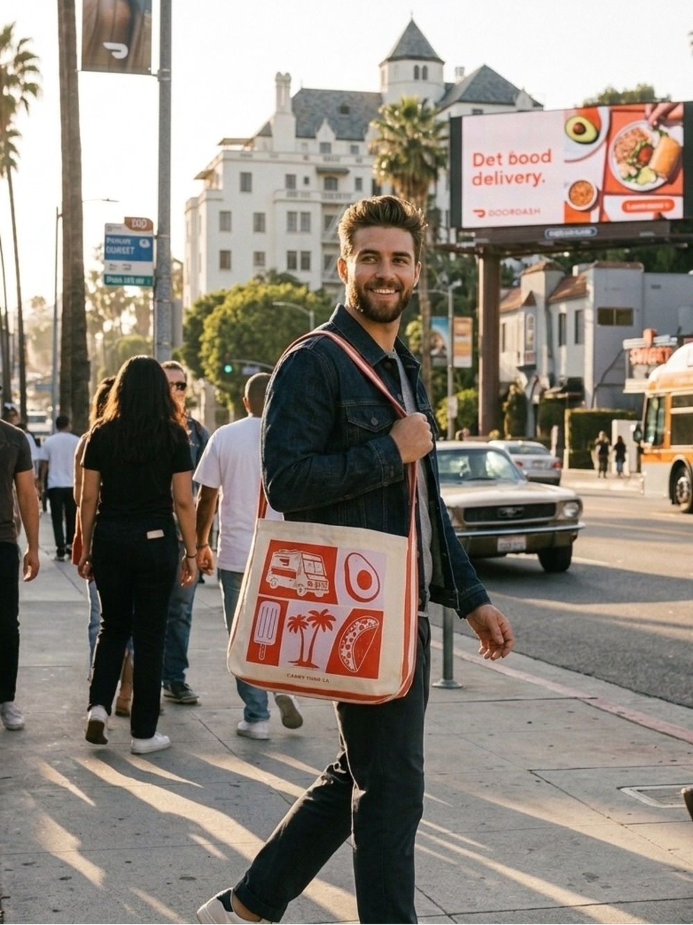 Unisex Los Angeles Canvas Tote Bag Limited Edition shoulder bag